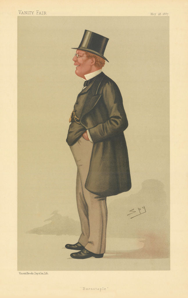 VANITY FAIR SPY CARTOON George Pitt-Lewis QC 'Barnstaple' Law 1887 old print